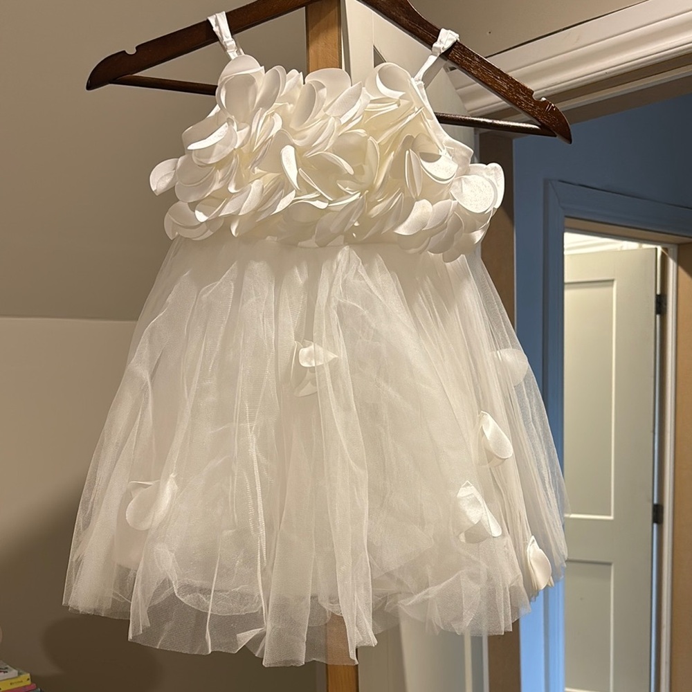 White Floral Tulle Dress